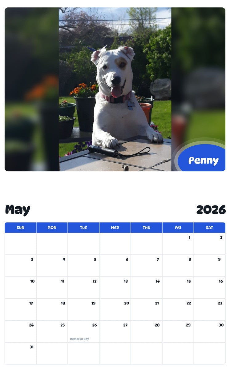2026 - 2027 Penny - Pawidols Pet Calendar
