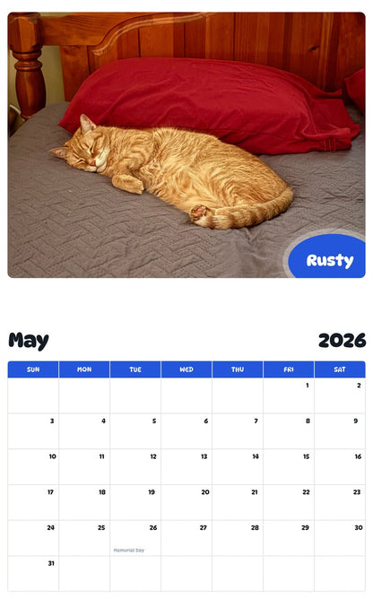 2026 - 2027 Rusty - Pawidols Pet Calendar