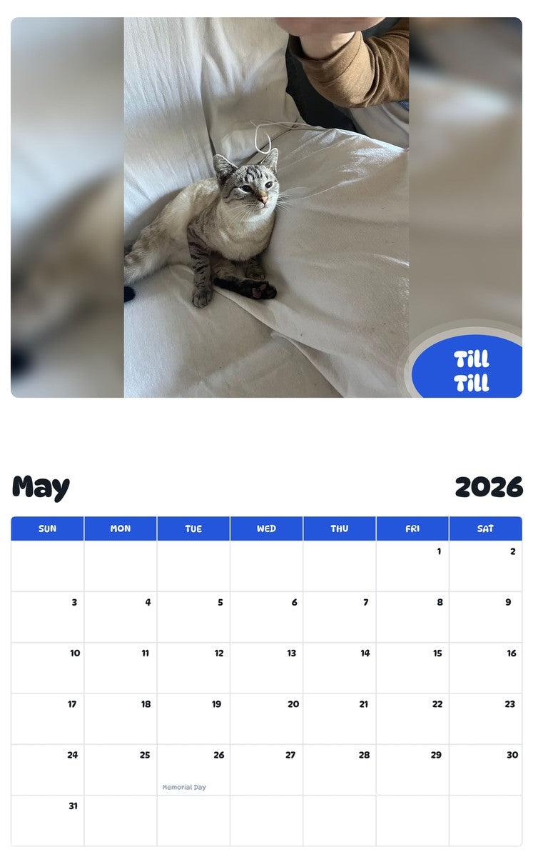 2026 - 2027 Till Till - Pawidols Pet Calendar