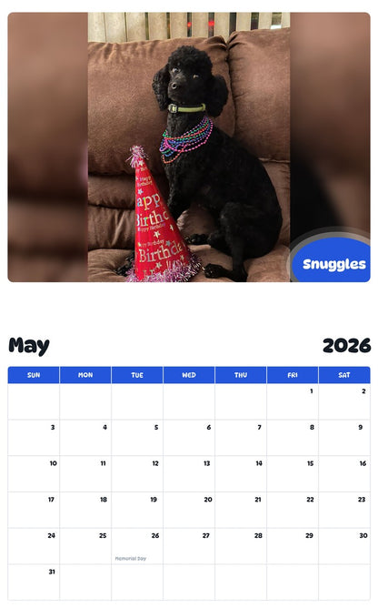 2026 - 2027 Snuggles - Pawidols Pet Calendar