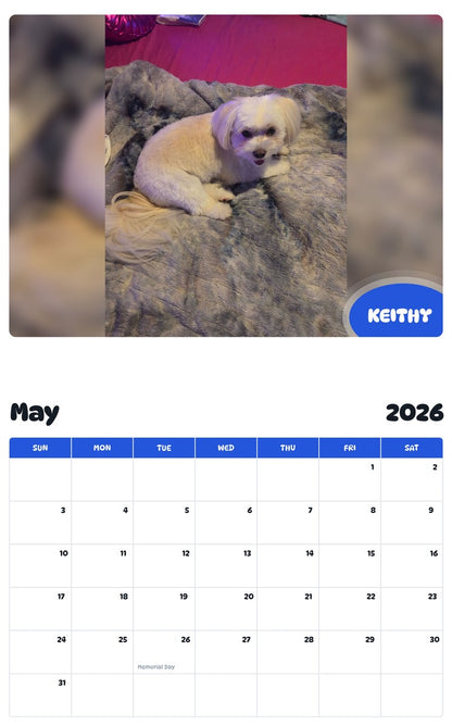 2026 - 2027 KEITHY - Pawidols Pet Calendar