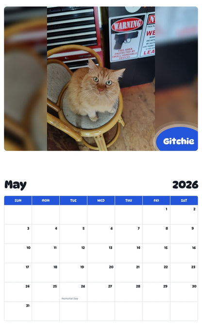 2026 - 2027 Gitchie - Pawidols Pet Calendar