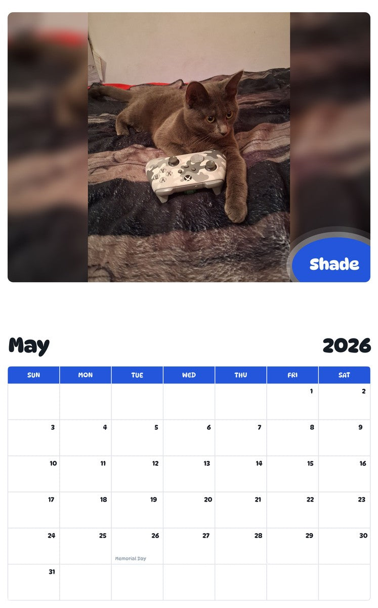 2026 - 2027 Shade - Pawidols Pet Calendar