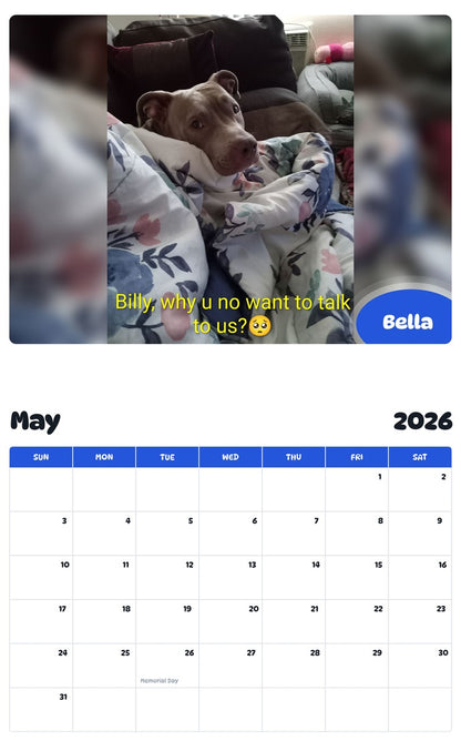 2026 - 2027 Bella - Pawidols Pet Calendar