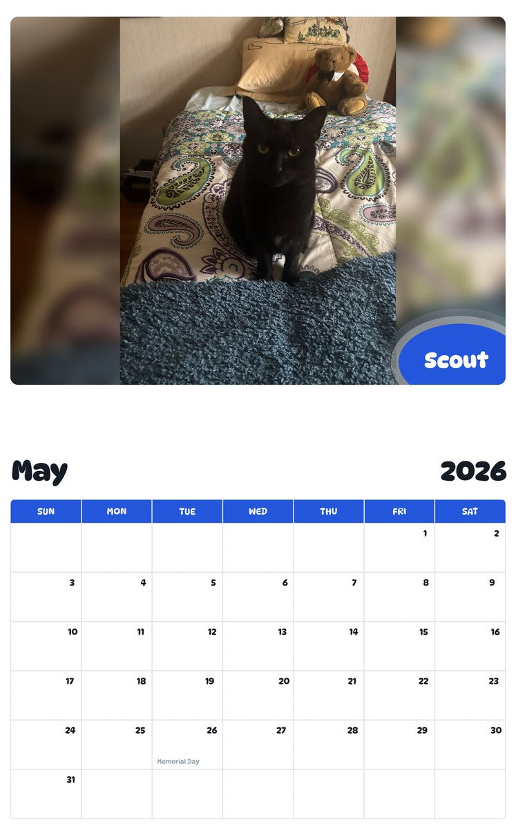 2026 - 2027 Scout - Pawidols Pet Calendar