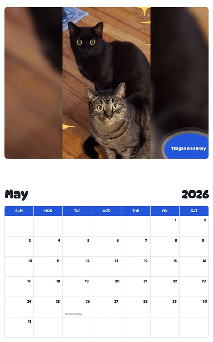 2026 - 2027 Teagan and Riley - Pawidols Pet Calendar