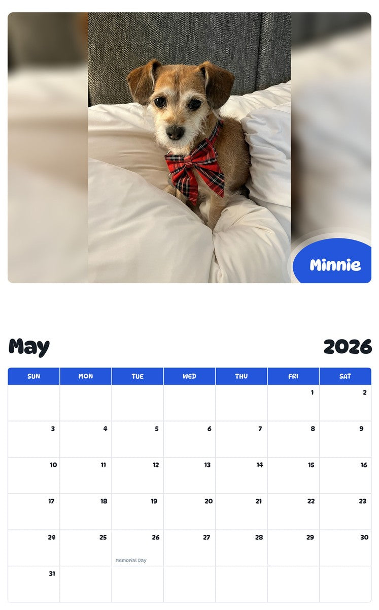 2026 - 2027 Minnie - Pawidols Pet Calendar