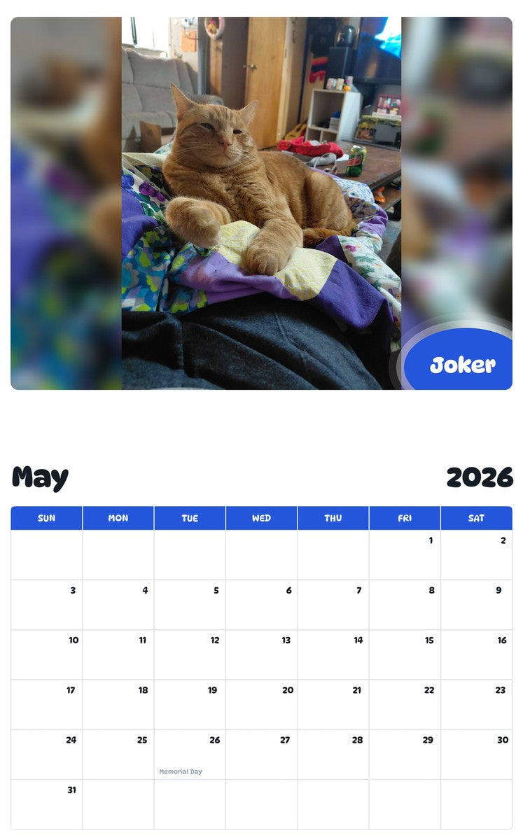 2026 - 2027 Joker - Pawidols Pet Calendar