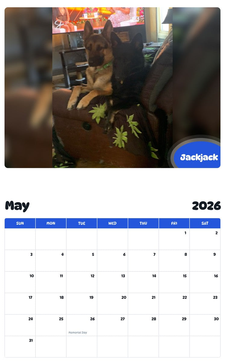 2026 - 2027 Jackjack - Pawidols Pet Calendar