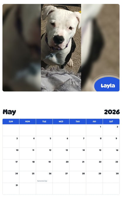2026 - 2027 Layla - Pawidols Pet Calendar