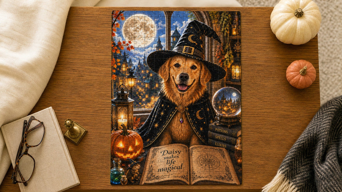 Magical Moments puzzle on a cozy autumn table