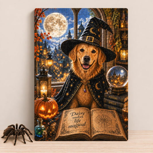 Magical Moments Pet Puzzle – pet as a witch in a moonlit Halloween scene